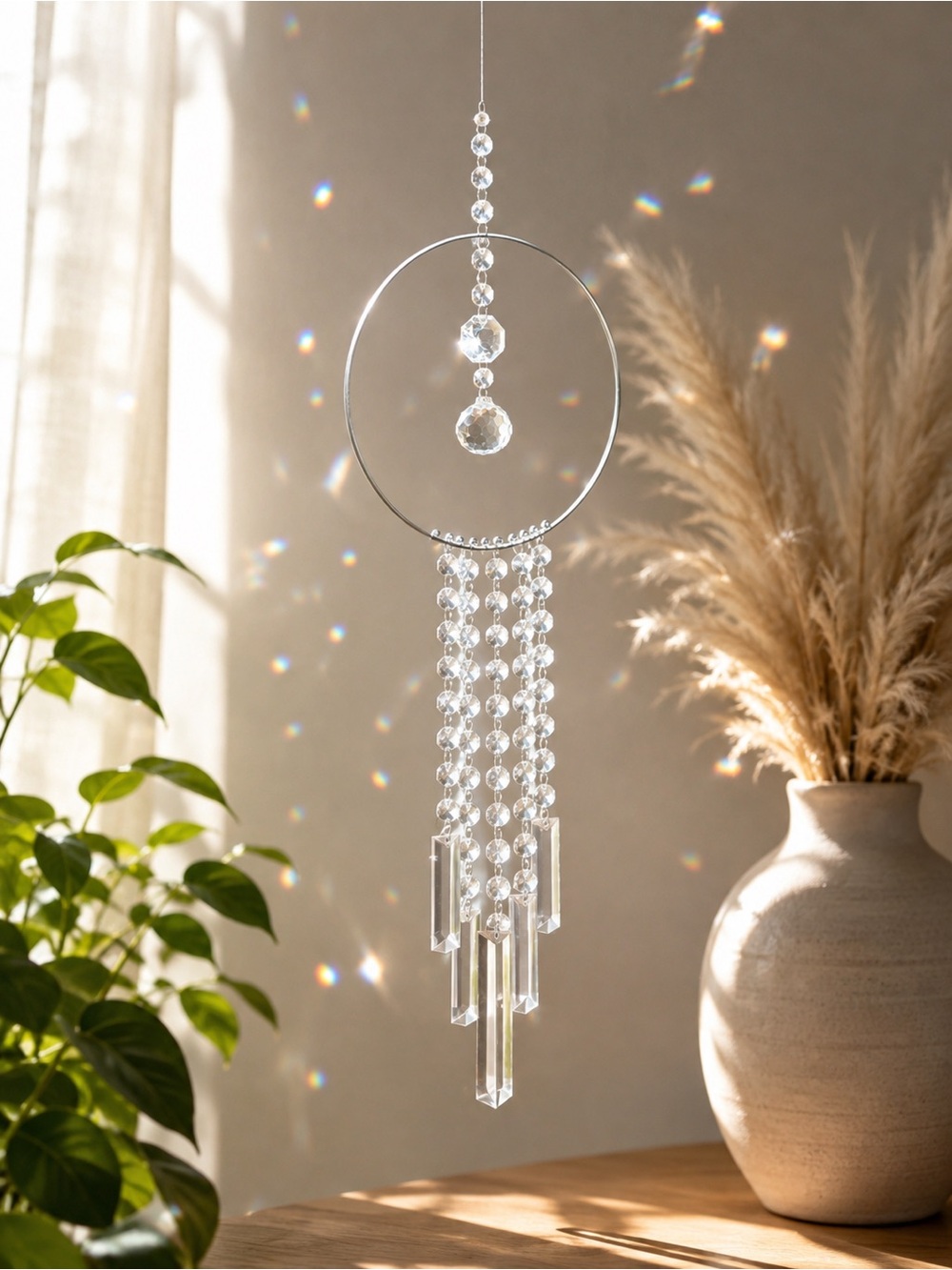 Handmade Crystal Prism Suncatcher & Wind Chime
